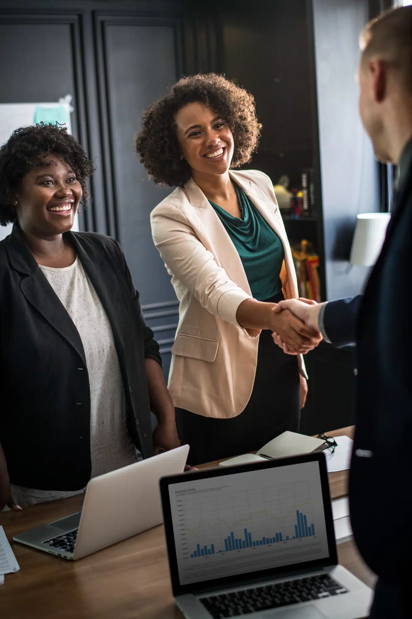 business woman handshake